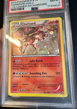 Charizard HOLO BLEED! 19/113 PSA 8 Legendary Treasures Pokemon Card Cosmos Holo - Image 2