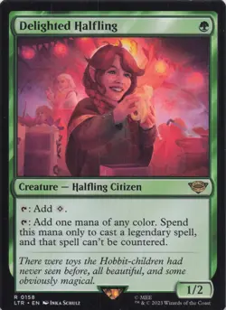 Delighted Halfling Lord of the Rings Rare Regular #158 NM MTG - Image 1