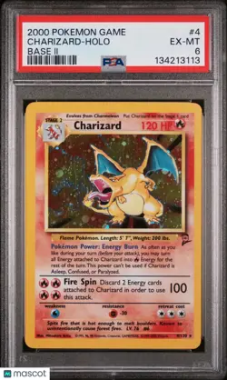 Charizard Holo Base II PSA 6 4/130 2000 Pokemon Game Base II - Image 1