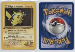 Lt Surge's Pikachu 1st Ed. Pokemon Gym Heroes #81 2000 - Image 3