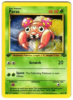 PARAS 59/64 - LP - 1ST EDITION JUNGLE ENGLISH POKEMON CARD - Image 1