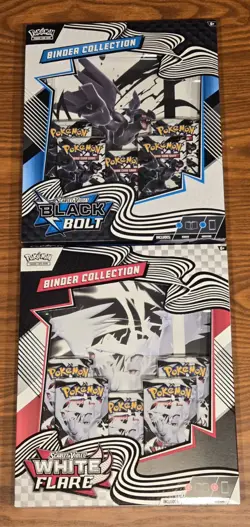 Pokemon Black Bolt and White Flare Binder Collection Bundle (Set of 2) Sealed - Image 1