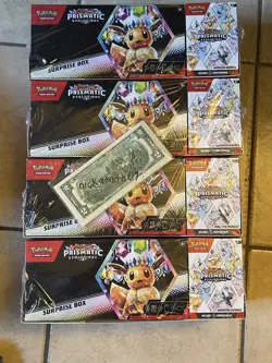 (4) Sam’s Club Pokemon Prismatic Evolutions Surprise Box & Booster Bundle SEALED - Image 1