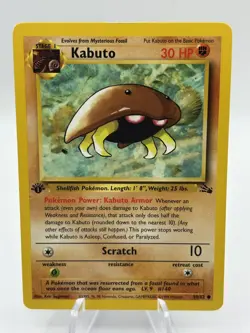 Kabuto 1st Edition #50/62 Pokemon TCG Fossil. - Image 1