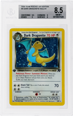 2000 Pokemon Team Rocket Dark Dragonite 1st Edition Holo #5 BGS 8.5 - Image 1