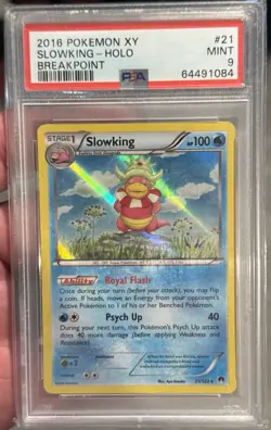 2016 Pokemon XY Slowking Holo Breakpoint PSA 9 Mint - Image 1