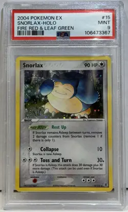 2004 Pokemon EX Snorlax Holo Fire Red & Leaf Green PSA 9 Mint - Image 1