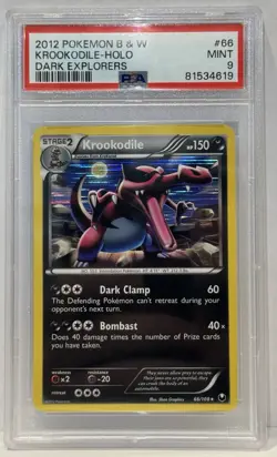 2012 Pokemon Krookodile Holo B&W Dark Explorers #66 PSA 9 Mint POP 12 - Image 1
