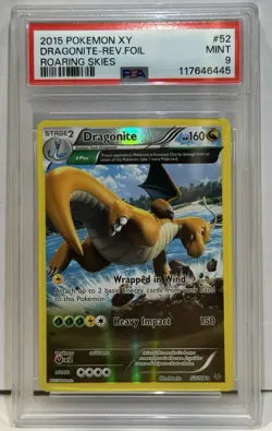 2015 Pokemon XY Dragonite Reverse Foil Holo Roaring Skies PSA 9 Mint Pop 48 - Image 1