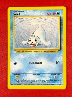 Pokemon TCG Seel Uncommon 41/102 - Base Set - Image 1