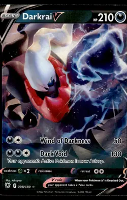 2022 Sword & Shield - Astral Radiance Darkrai V Basic/Rare Holo V #98 - Image 1