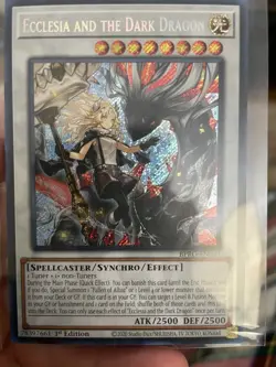 YuGiOh Ecclesia And The dark Dragon Secret Rare 1st Edition New Mint Condition - Image 1