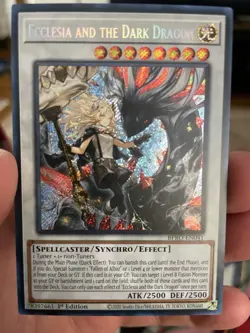 YuGiOh Ecclesia And The dark Dragon Secret Rare 1st Edition New Mint Condition - Image 3