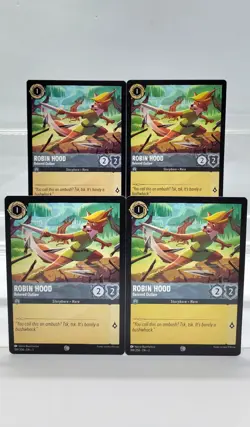 Disney Lorcana Robin Hood - Beloved Outlaw 189/204 4 Cards Playset Into the Inkl - Image 1