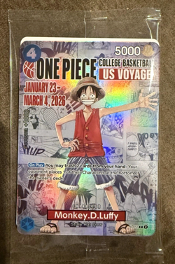 One Piece Monkey.D.Luffy College Basketball Rutgers Card & Poster Posible PSA 10 - Image 1