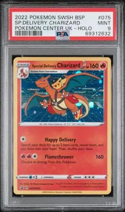 Special Delivery Charizard Promo Holo Pokemon Card SWSH075 PSA 9 MINT - Image 1