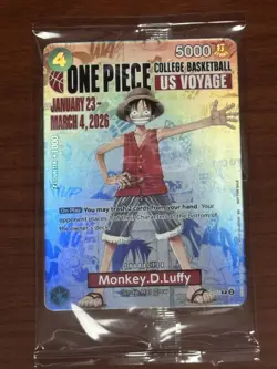 One Piece Monkey D. Luffy US Voyage College Basketball Trading Card- New / Mint - Image 1