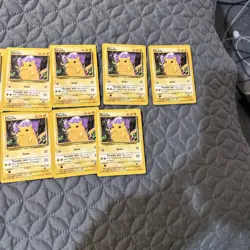 1995 Basic Pokemon Card Yellow Cheeks Pikachu 58/102 Lot Of 9 Great Condition - Image 2