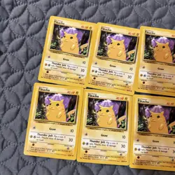 1995 Basic Pokemon Card Yellow Cheeks Pikachu 58/102 Lot Of 9 Great Condition - Image 5