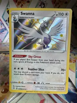 Swanna SV096/SV122 SHINY HOLO ULTRA RARE Shining Fates Pokemon Card 2021 - Image 1