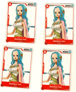 Set Of 4 Nefeltari Vivi ST01-009 Common One Piece Trading Cards - Image 1