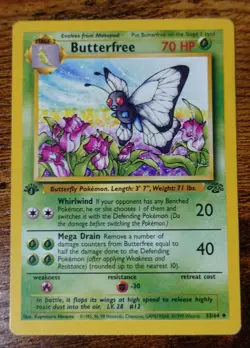 Butterfree 33/64 d Edition Error Misprint 1st Edition Stamp Jungle Pokemon Card^ - Image 1