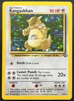 Pokemon TCG Kangaskhan Jungle 5/64 Holo Unlimited Holo Rare LP - Image 1