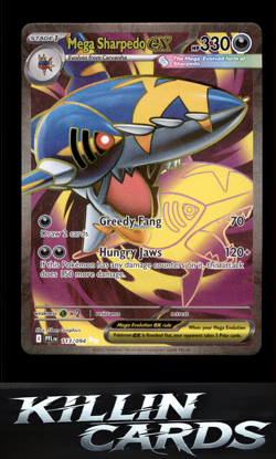 Mega Sharpedo ex - 113/094 113/094 Pokemon Ultra Rare ME02: Phantasmal Flames Ca - Image 1