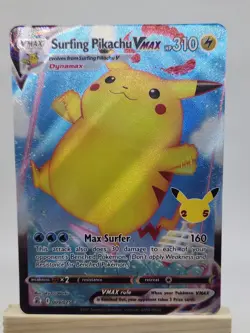 Pokemon Surfing Pikachu VMAX 009/025 Ultra Rare Full Art Holo Celebrations - Image 1