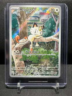 Meowth 106/094 IR Illustration Rare Holo Pokemon 2025 Phantasmal Flames NM - B - Image 1