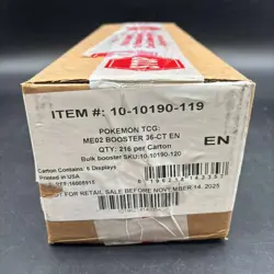 Pokemon Mega Evolution Phantasmal Flames ME02 Booster 6-Box Case Sealed - Image 1