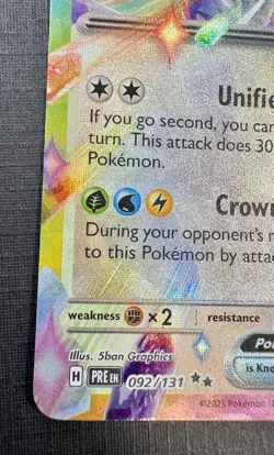 Pokemon TCG: 2025 Terapagos Ex 092/131-DOUBE RARE HOLO-Prismatic Evolutions - Image 4