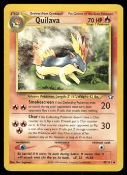 Pokemon Tcg Quilava #47 Pokemon Neo Genesis MP - Image 1
