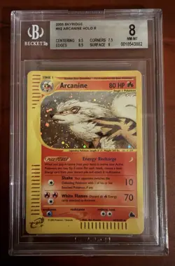 Pokemon Arcanine H2/H32 Skyridge Holo Rare Beckett 8 2003 English - Image 1