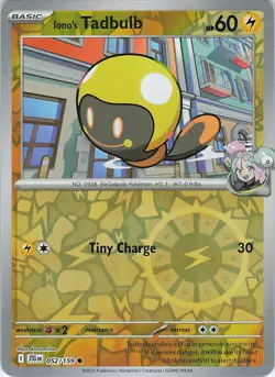 Iono's Tadbulb Reverse Holo 052/159 Common SV09: Journey Together NM Pokemon - Image 1