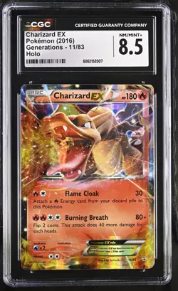 2016 POKEMON GENERATIONS CHARIZARD EX #11/83 HOLO CGC 8.5 - Image 1