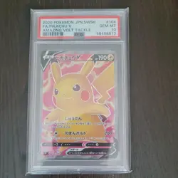 PSA 10 2020 Pokemon 💥Japanese Amazing Volt Tackle 💥Pikachu V 104/100 💥 - Image 1