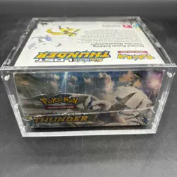 Pokemon TCG Sun & Moon Lost Thunder Booster Box Sealed w/ Acrylic Case - Image 5