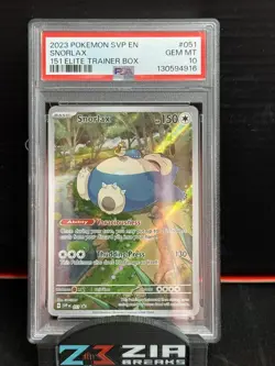 2023 POKEMON SVP EN-SV BLACK STAR PROMO 151 ELITE TRAINER BOX SNORLAX PSA 10 - Image 1