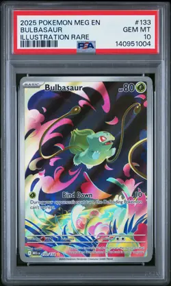 2025 POKEMON MEG EN-MEGA EVOLUTION ILLUSTRATION RARE #133 BULBASAUR PSA 10 - Image 1