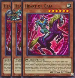 Yugioh! 3x Heart of Gaia MZMU-EN033 Super Rare 1st Ed NM - Image 1