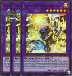 Yugioh! 3x Elemental HERO Thunder Giant - Voltic Thunder MZMU-EN029 Super Rare - Image 1