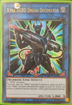 YuGiOh Xtra HERO Dread Decimator Ultra Rare 1st Edition LEHD-ENA00 NM - Image 1