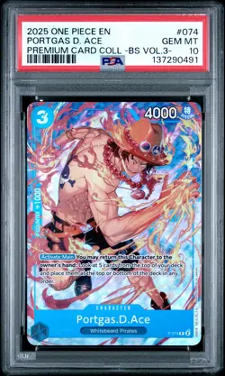 Portgas D. Ace PSA10 2025 One Piece Premium Card-Best Selection Vol.3- #074 - Image 1