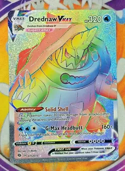 🔥Pokemon Drednaw VMAX 075/073 Champion’s Path Hyper Rainbow Secret Rare Card👍 - Image 1