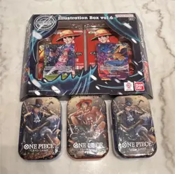 Bandai One Piece Card Game Illustration Box vol.6 and 3 tins vol.2 - Image 1