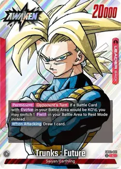 Bandai Dragon Ball Super Trunks: Future Leader SB02-001 Holo Card English - Image 3