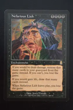 Magic The Gathering MTG NEFARIOUS LICH Odyssey LP Lightly Played - Image 1