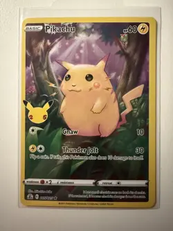 Pikachu 5/25 Pokemon Celebrations 25th Anniversary Set Full Art Card Mint - Image 1