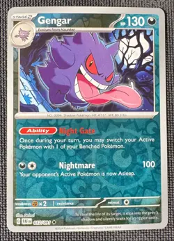 GENGAR 057/091 UC PALDEAN FATES POKEMON REVERSE HOLO NM - Image 1